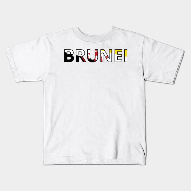 Drapeau Brunei Kids T-Shirt by Pixelforma